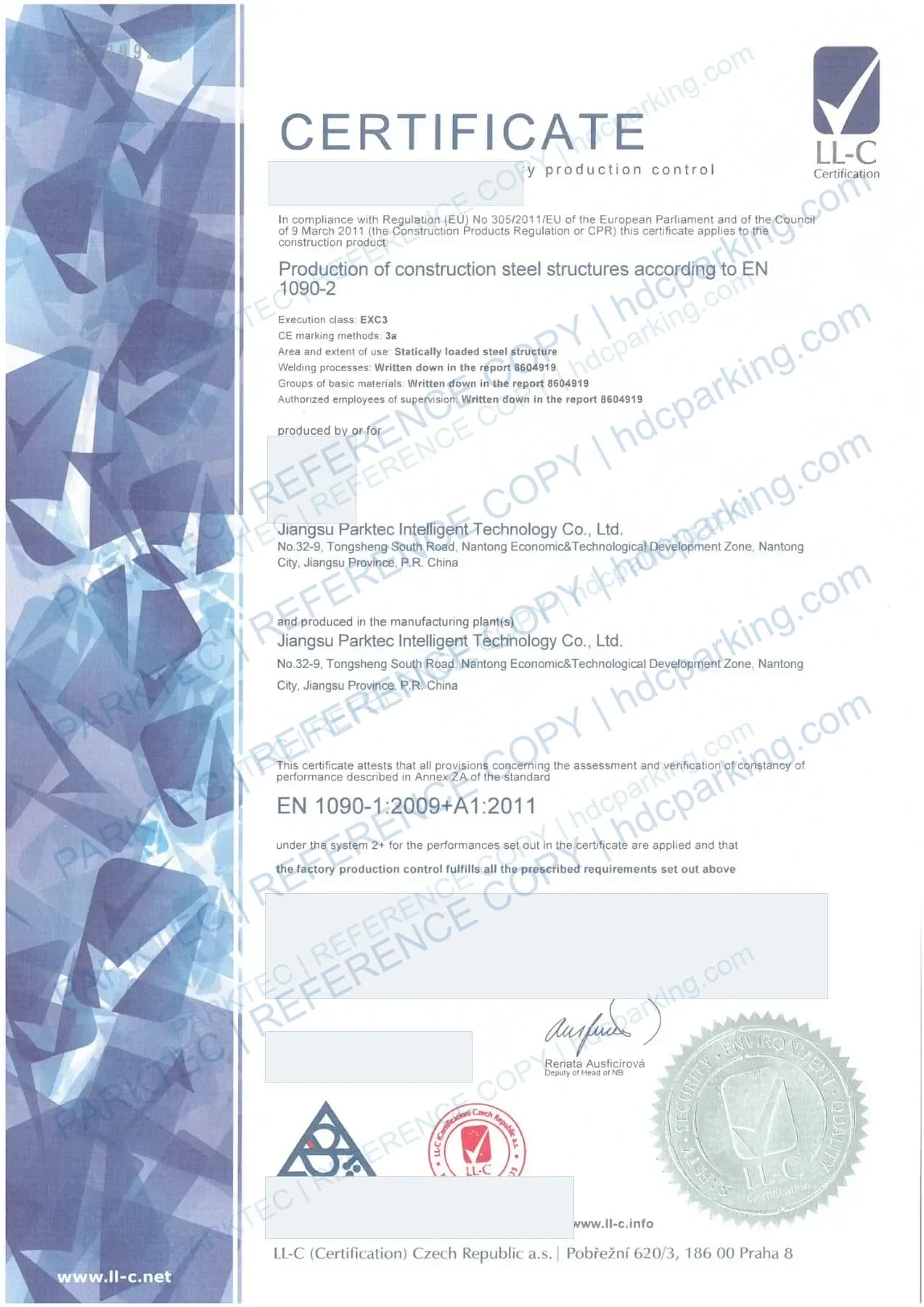 CE / EN 1090-2 EXC3 Certification